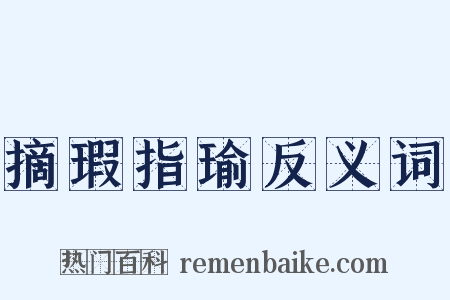 摘瑕指瑜反义词是什么意思的图片